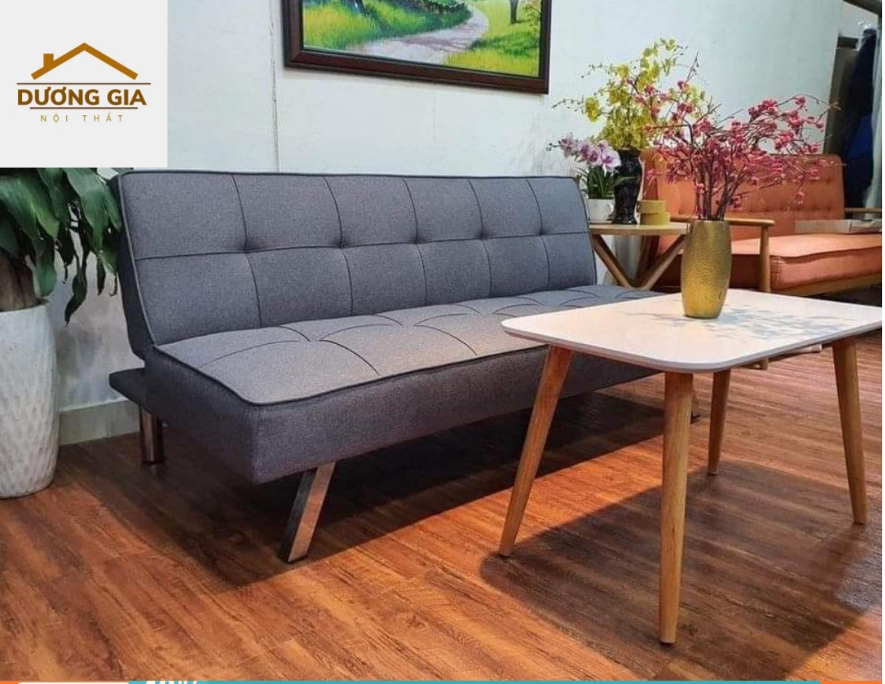 Sofa Bed chân kim loại - Sofa Giường Đa Năng