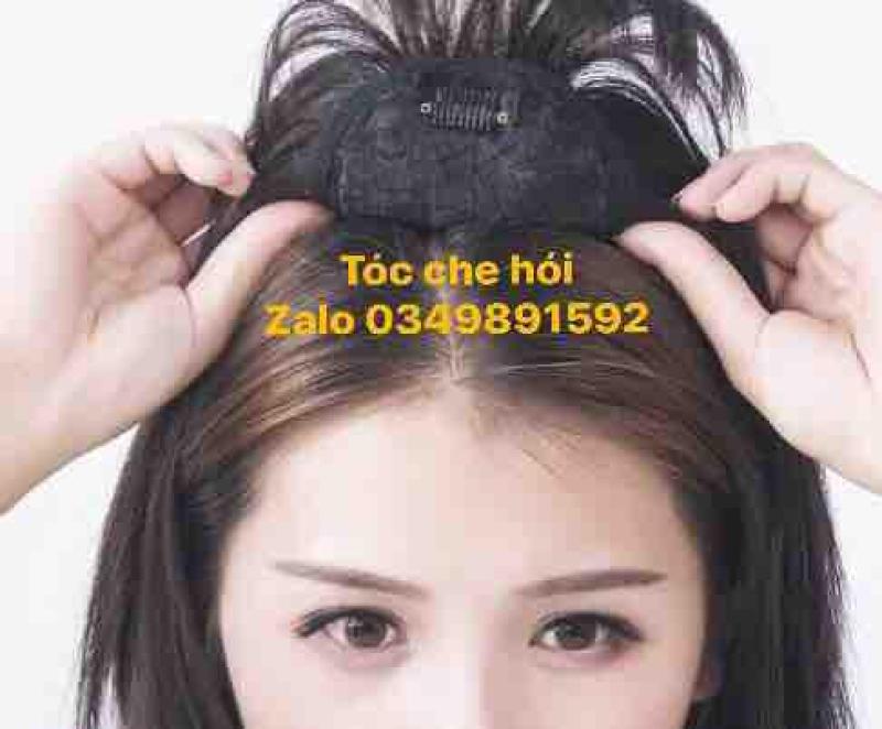 Tóc giả nữ che hói đỉnh đầu mái thưa dài 25cm DLH_002 nhập khẩu