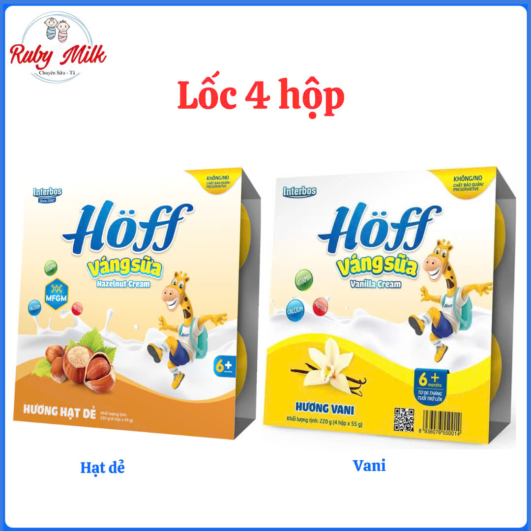 Lốc 4 Hộp Váng Sữa Hoff 55g