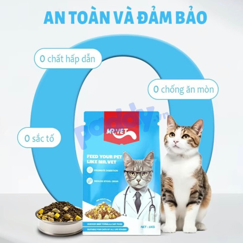 Hạt Cho Mèo Mr Vet 1KG