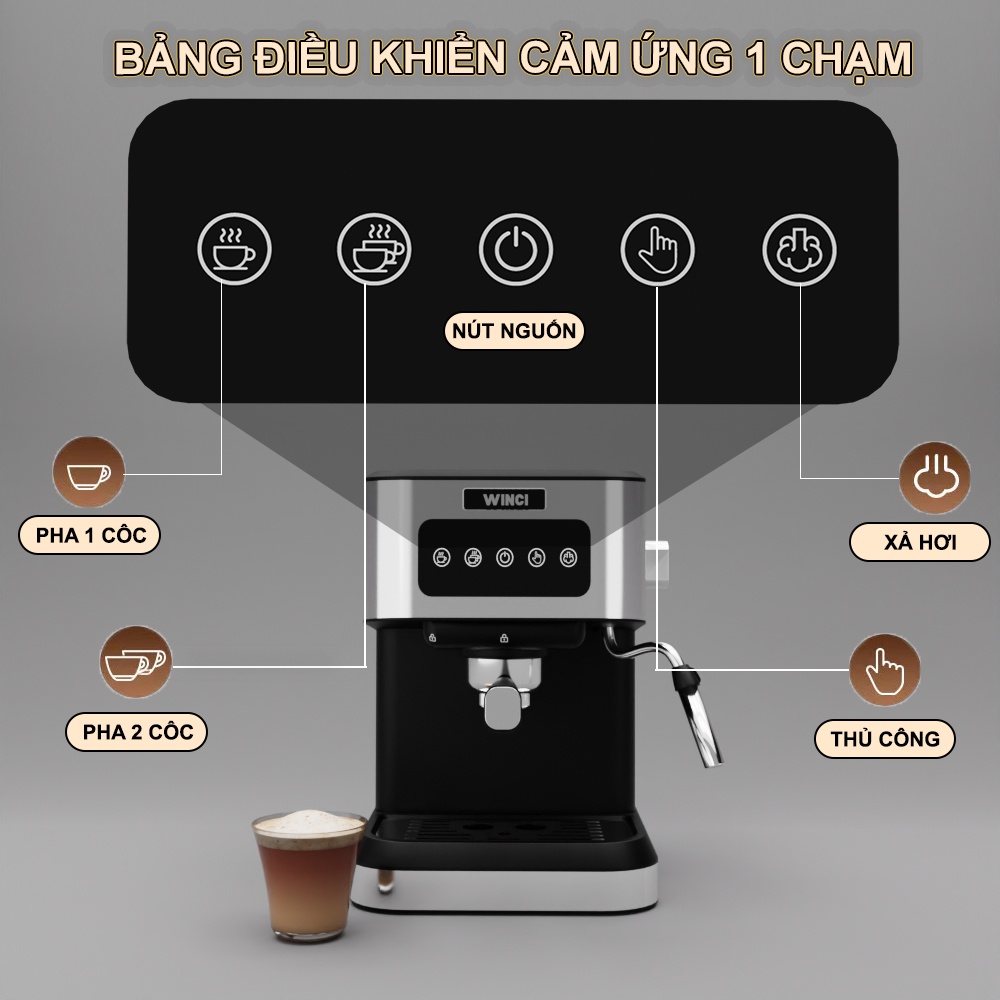 Máy pha cà phê tự động Espresso Winci EM4212, Bảo hành 12 tháng