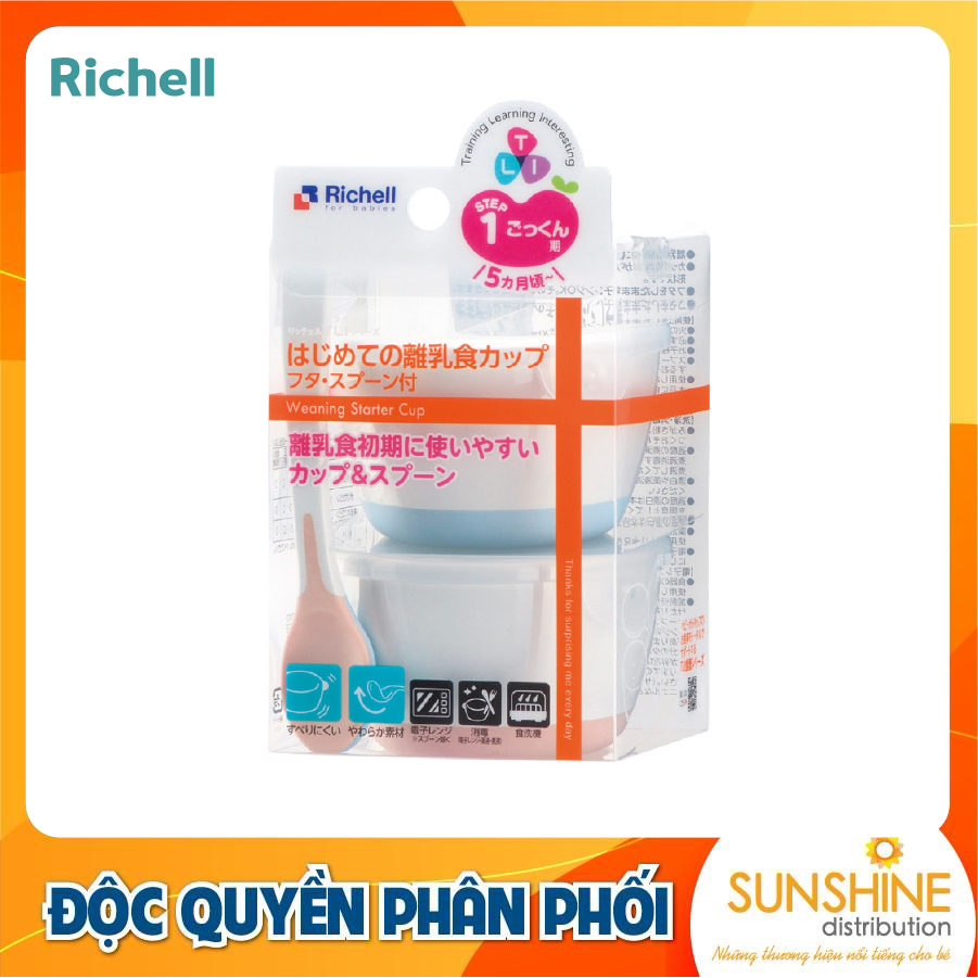 BỘ CHÉN ĂN DẶM T.L.I RICHELL (KÈM NẮP VÀ MUỖNG)
