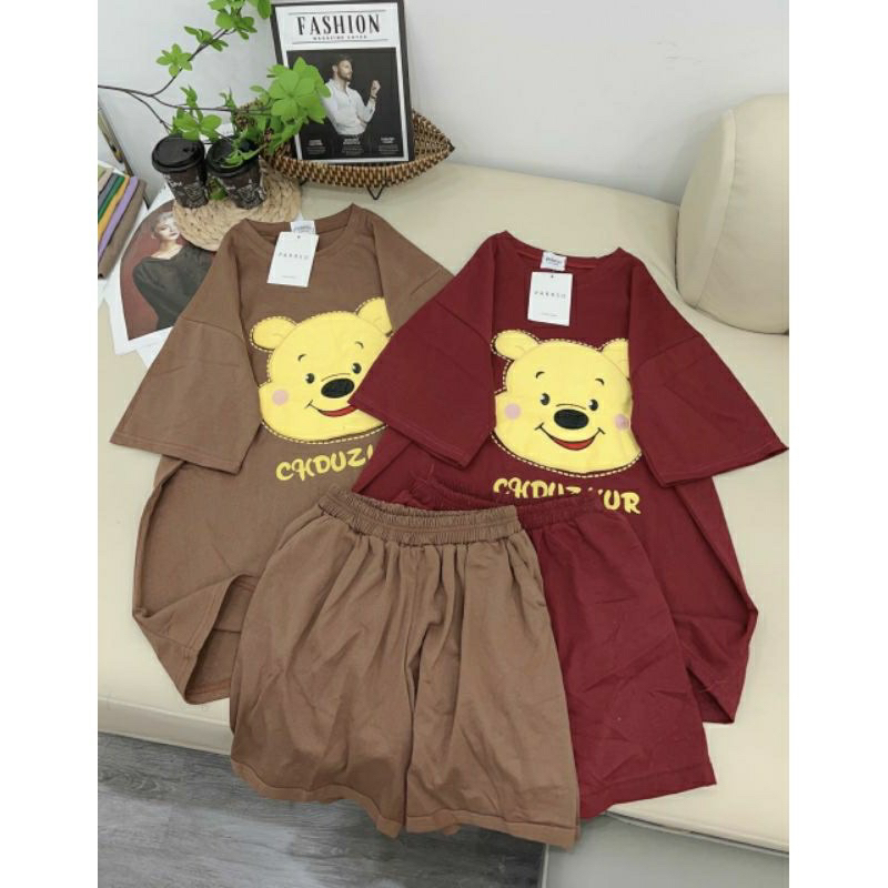 Set bộ đùi chất cotton su - gấu poool