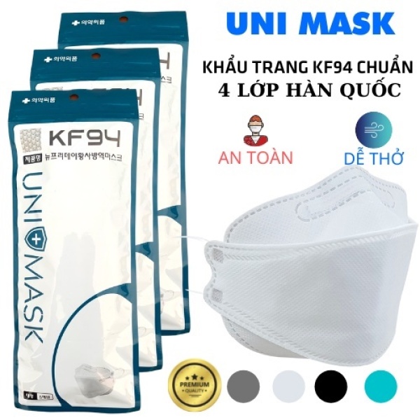 Giá bán Hariboo - [Set 10 Cái] Khẩu trang y tế 4D UNI Mask KF94 kiểu Hàn Quốc 4 lớp kháng khuẩn, kháng bụi mịn lên đến 95%, đạt tiêu chuẩn ISO khẩu trang y tế, khẩu trang 3d mask, khẩu trang 3d land mask