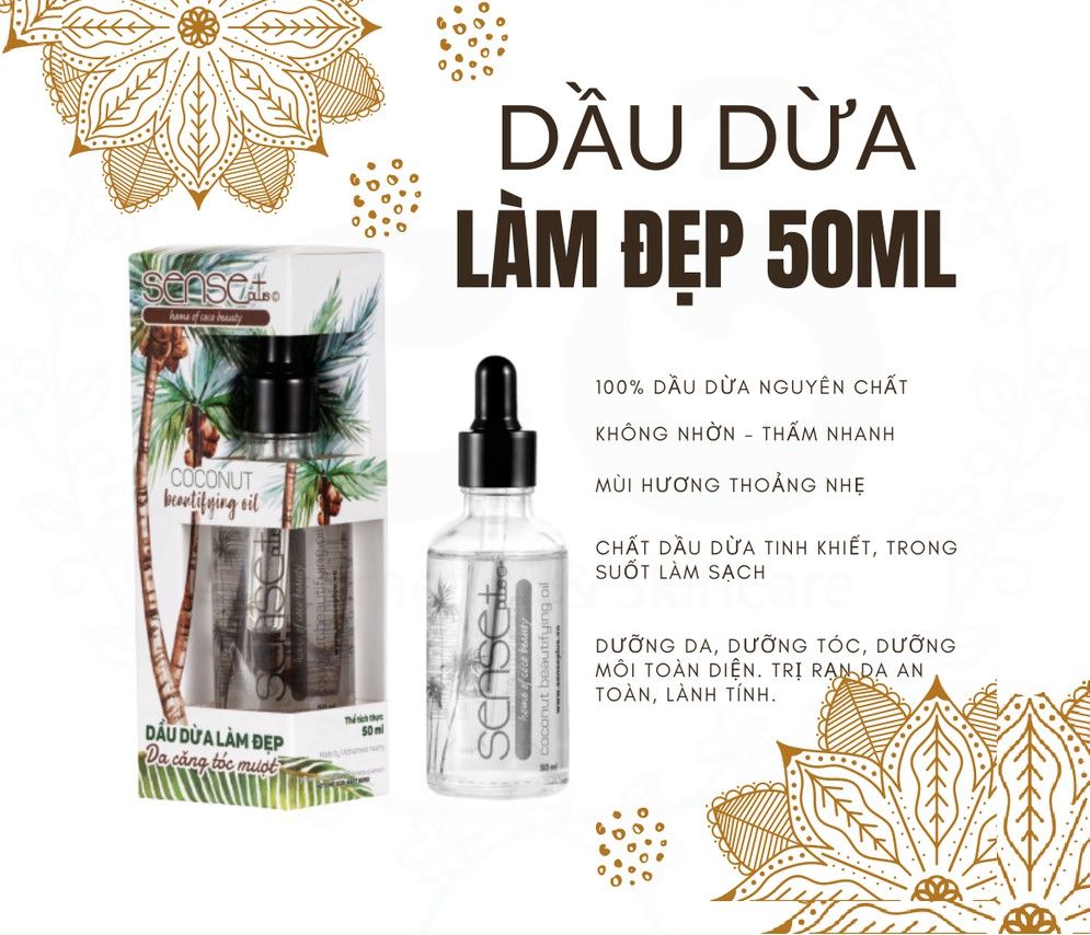 Tinh dầu dừa làm đẹp 100% nguyên chất Sense Plus