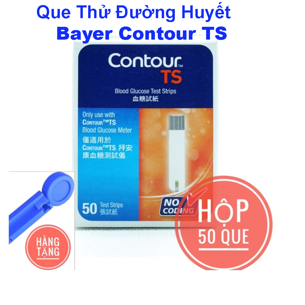 Que Thử Đường Huyết Bayer Contour TS (Hộp 50- Hộp 25 Que)