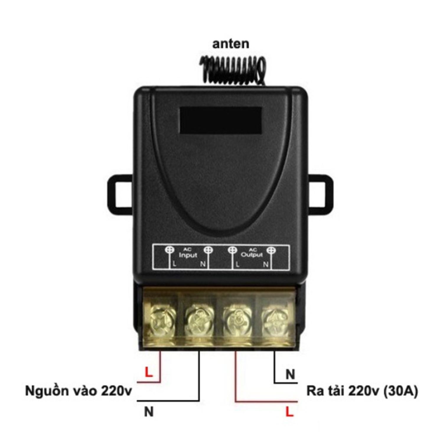 Công tắc điều khiển từ xa RF 220v 30A Bộ 2 khiển, Bật tắt điều khiển không dây từ xa, RF 433 MHz học lệnh 4 chế độ