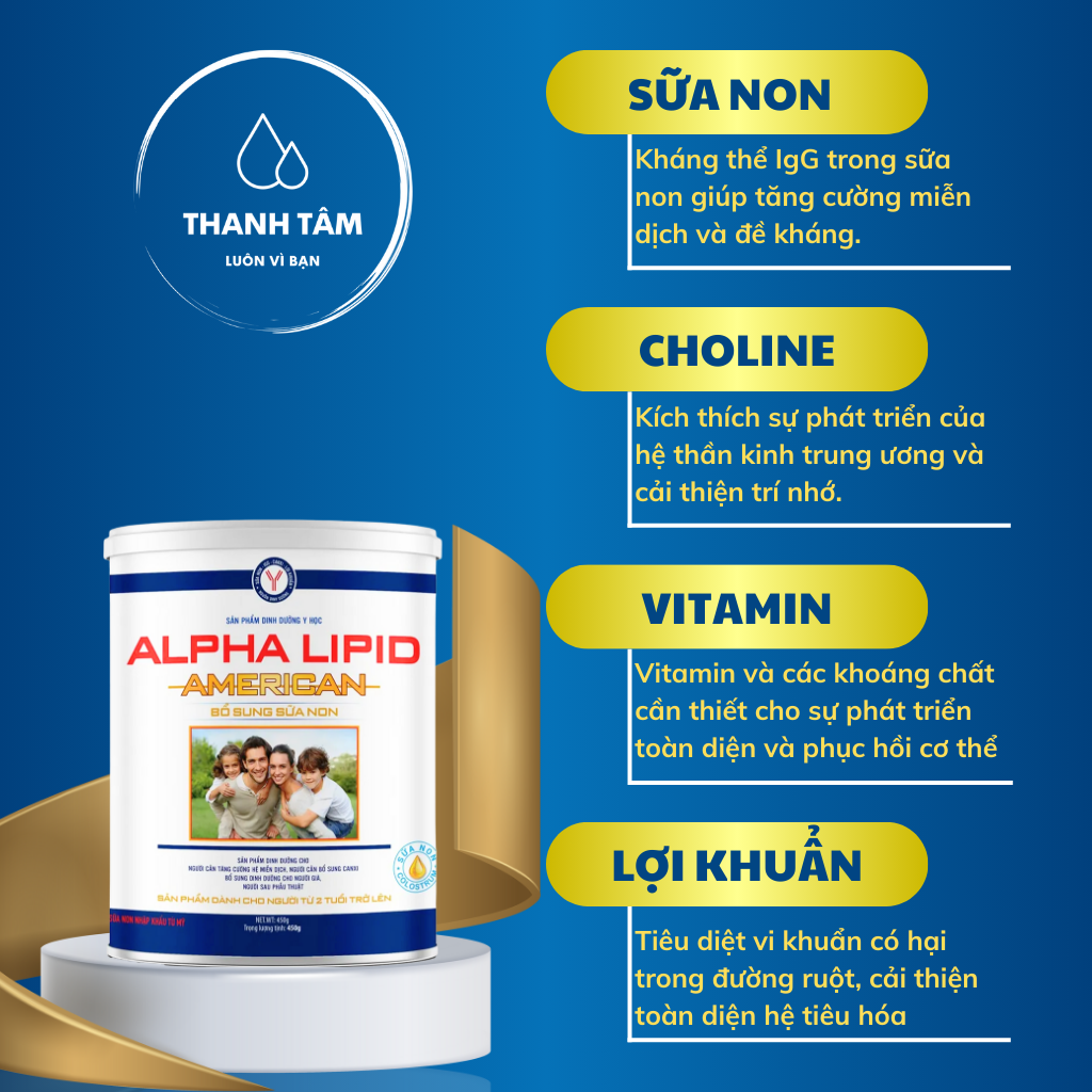 Combo 2 lon sữa alpha lipid - Sữa alpha lipid american 450g