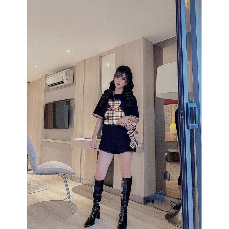 AN449 - ÁO ĐÔI MẸ CON GẤU SỌC 3 MÀU