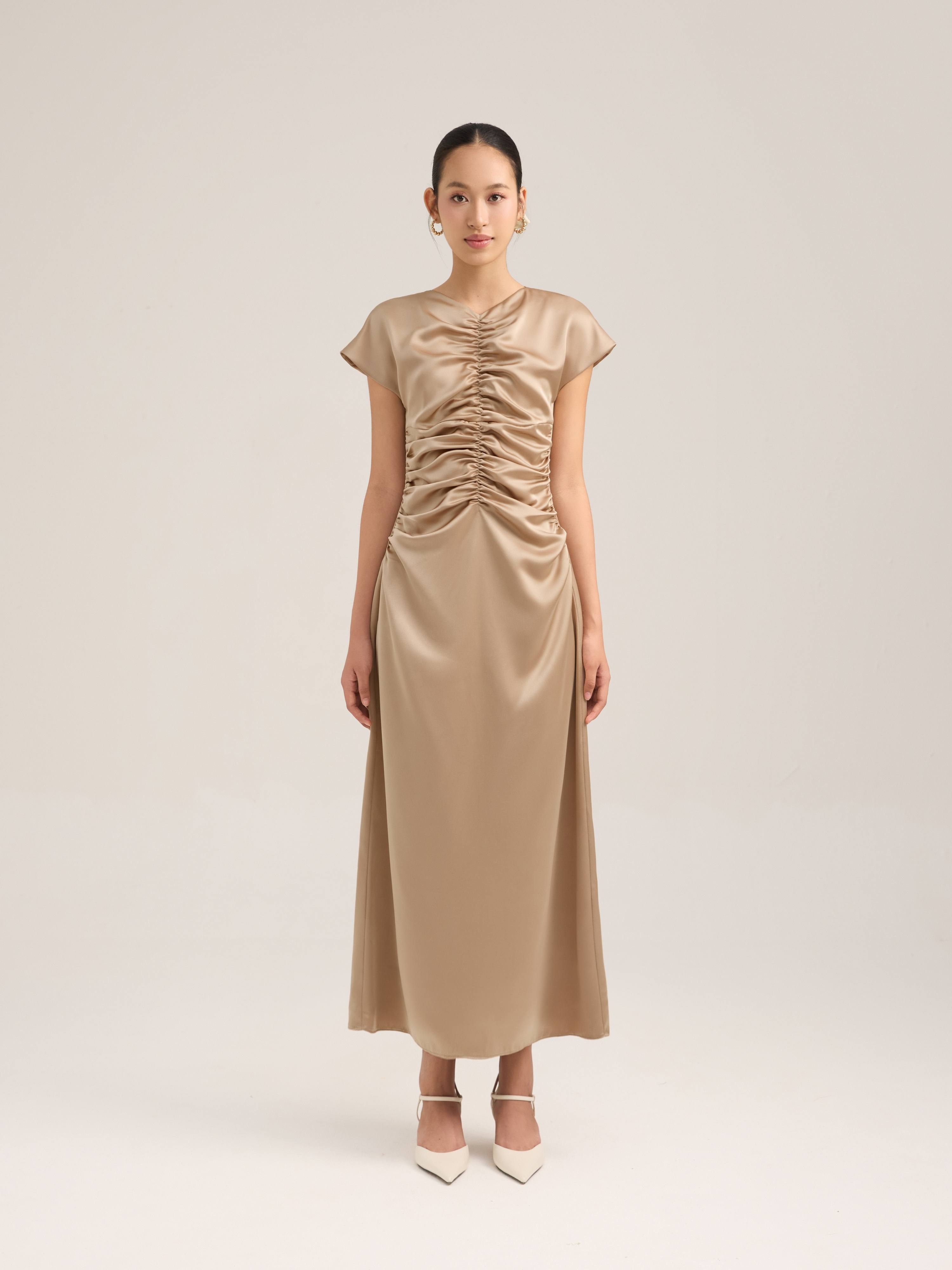 Đầm lụa midi Mauve Jane dress