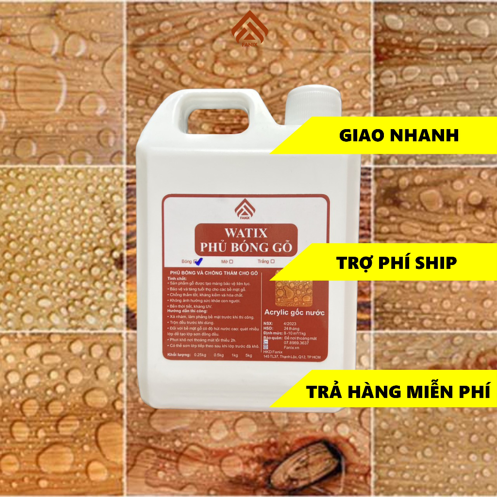 Combo sơn nội thất Watix màu gỗ, sơn gỗ gốc nước