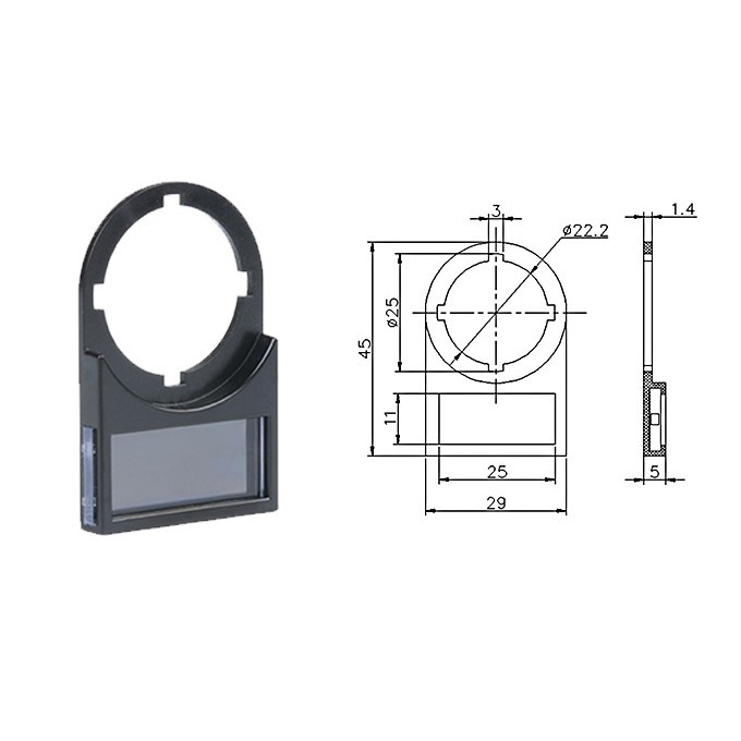 Combo 10 Nhãn nút nhấn gắn tủ điện các kích thước phi 16, phi 22, phi 25, 30