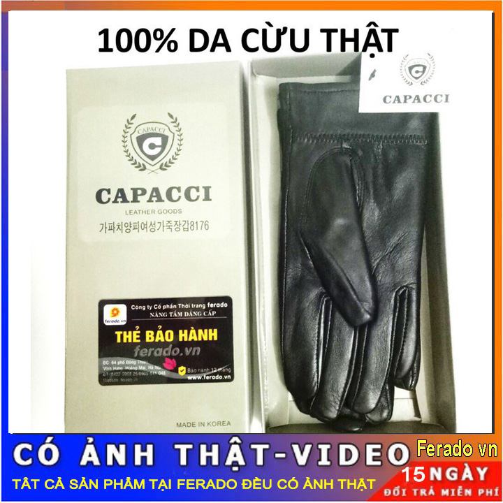 Găng tay nam da cừu lót lông siêu ấm