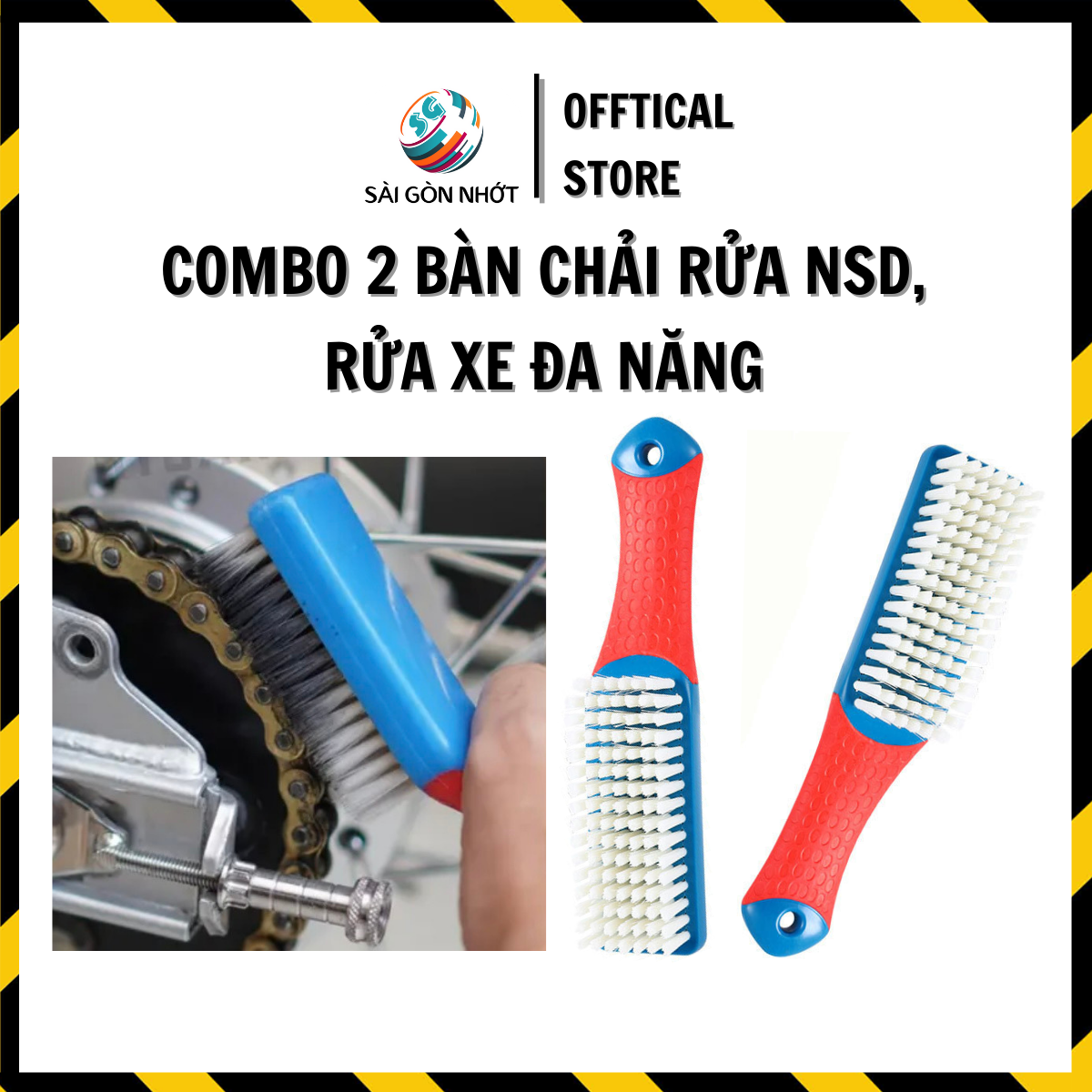 COMBO 3 Bàn Chải Chà Sên Đa Năng, Rửa Xe Đa Năng