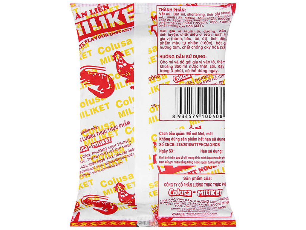 Mì ăn liền Miliket sate giấy vàng 75g