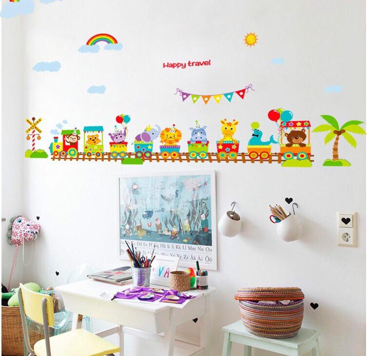 [HCM]Decal dán tường hình thú đoàn tàu