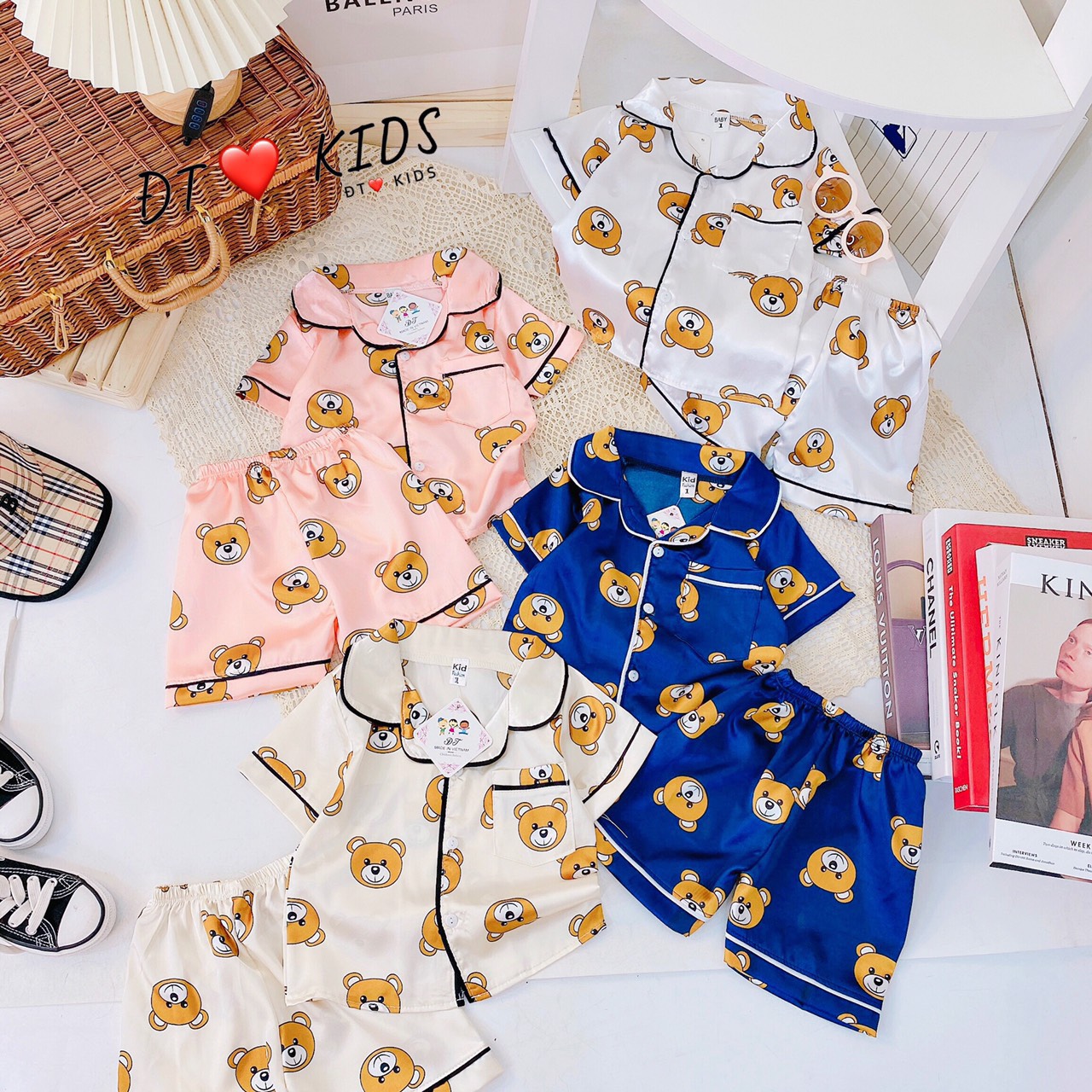 Bộ PIJAMA LỤA LOẠI 1, IN 3D CHO BÉ TRAI BÉ GÁI