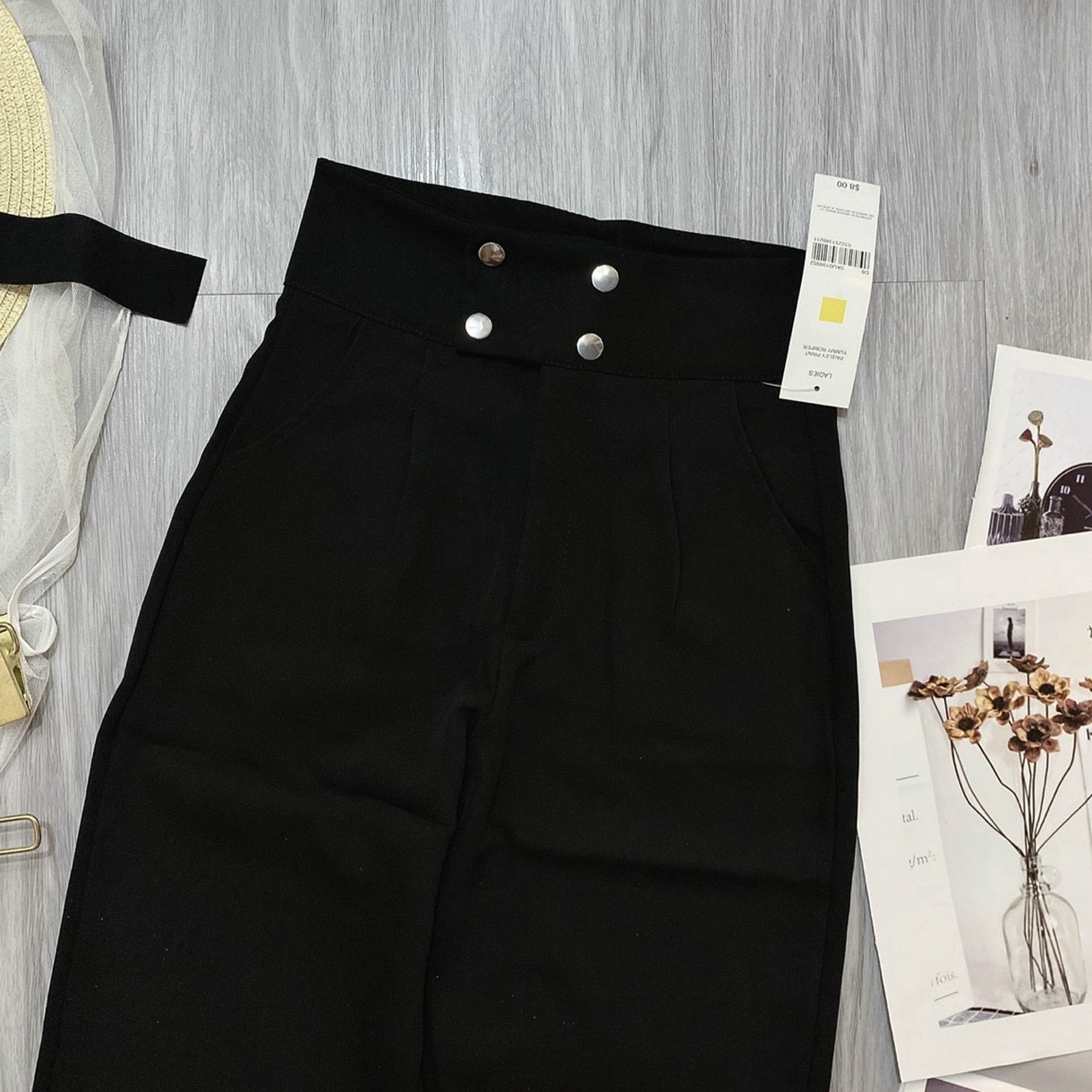 Quần tây nữ 4 nút # Quần tây nữ lưng cao (Size S M L)