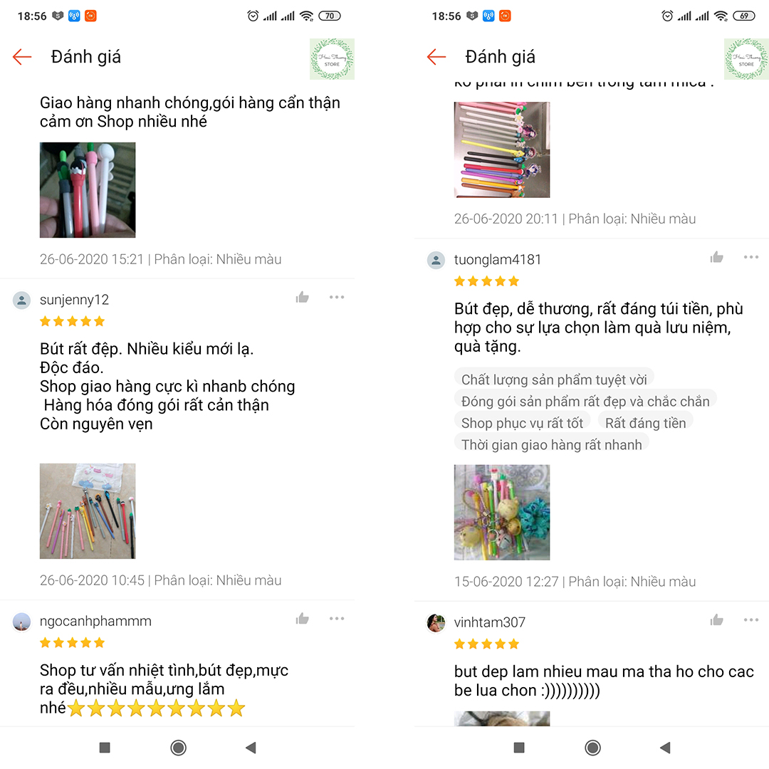 Combo 10 ~ 20 Bút Viết Siêu Cute Mực Đen + Quà Tặng