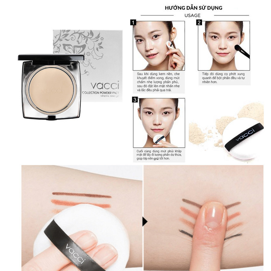 Phấn phủ nén cao cấp siêu mịn VACCI SPF 28 PA++