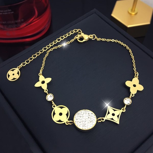 Vòng Đeo Tay Thời Trang Stainless Steel Woman Jewelry Rose Gold Layered Bracelets  Titanium Steel Pair Clover Bracelet Special Woman Gift Hot Trend Korea