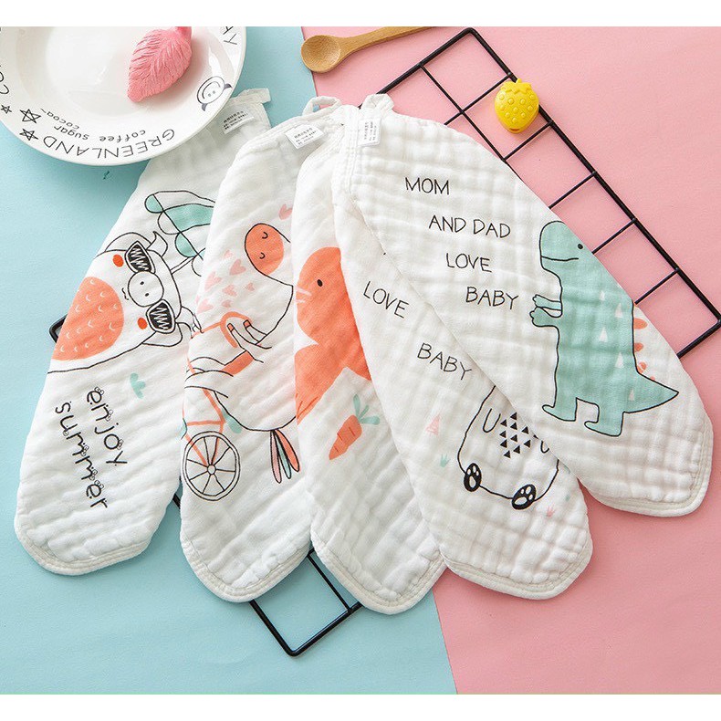 Set 5 khăn mặt xô 6 lớp sợi tre Asmarrt