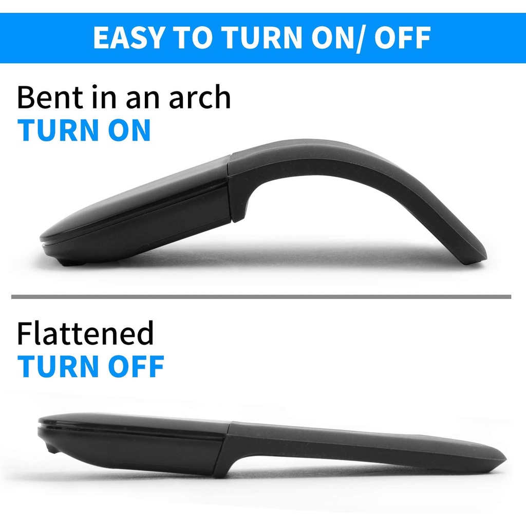 Wireless Foldable Arc Mouse for surface pro Folding Bluetooth Touch Mice