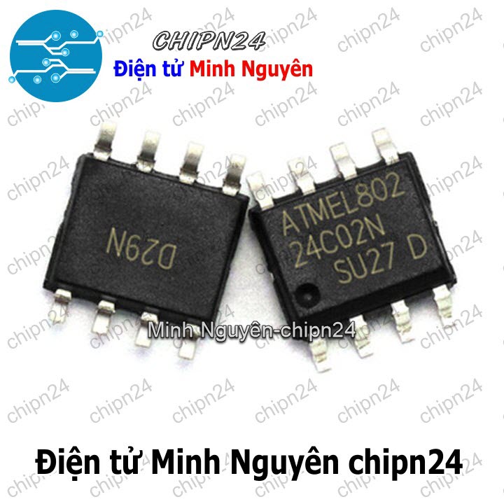 [2 con] (SOP) IC Dán 24C02 SOP-8 (SMD) (AT24C02 IC Nhớ EEPROM) - HH000316