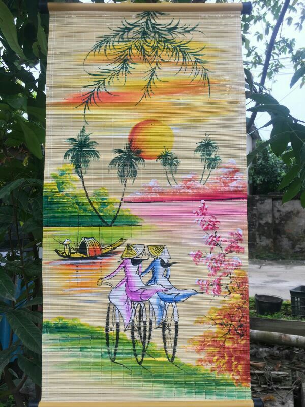 Mành tre vẽ size 30*65cm