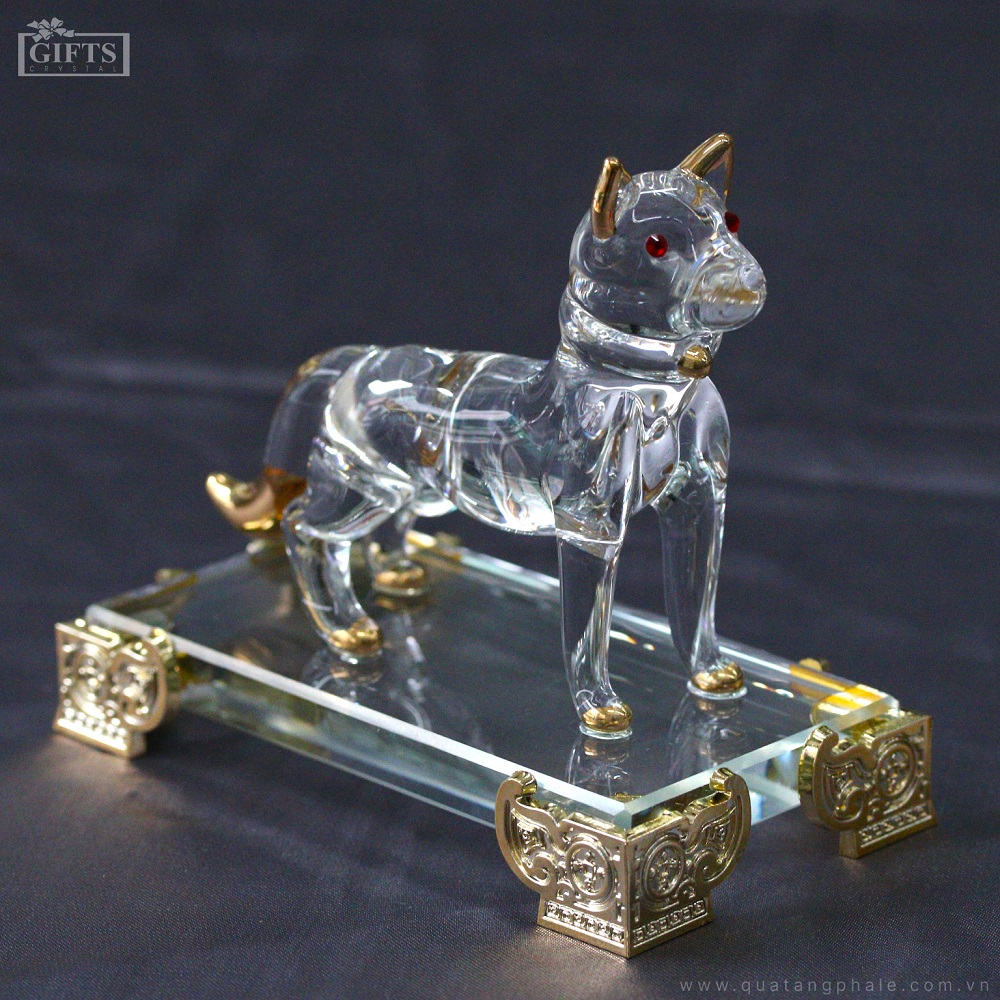 Bộ 12 con giáp si vàng - tượng chó