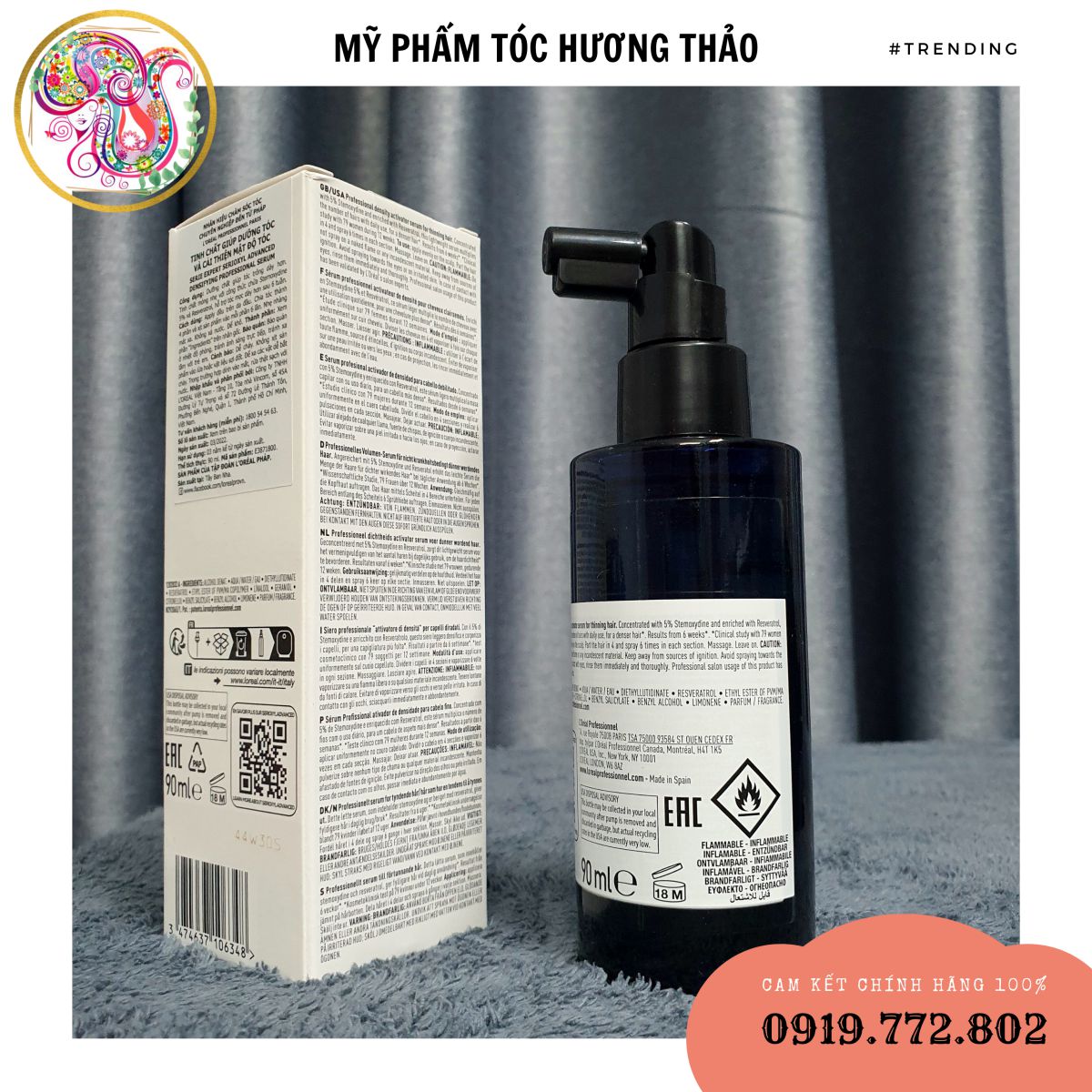 [MẪU MỚI 2023] @l'oréal_pháp Tinh chất kích thích mọc tóc L’Oréal Serioxyl Denser Hair 90ml