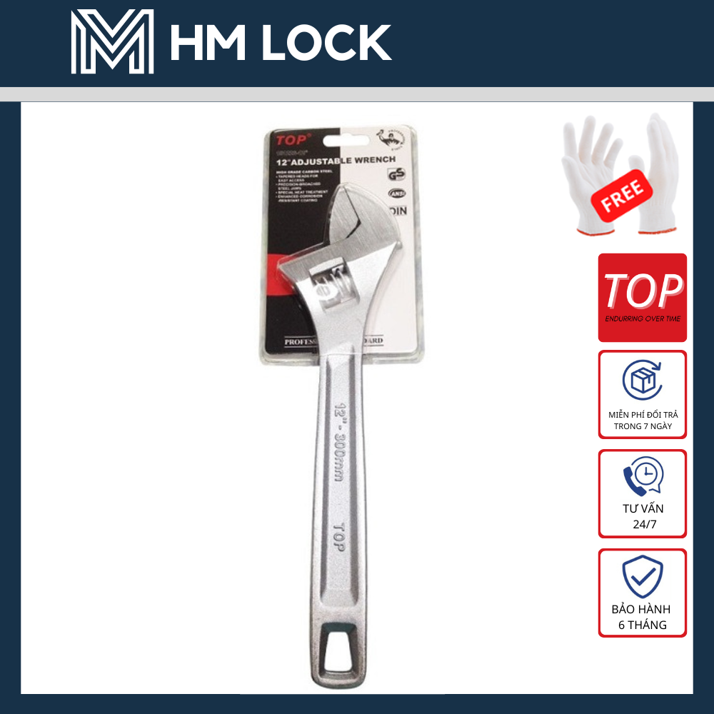 MỎ LẾT TOP 12” (300mm) - THÉP CARBON BẠC SIÊU CỨNG KHÔNG GỈ CAO CẤP - HÀNG CHÍNH HÃNG - HM LOCK