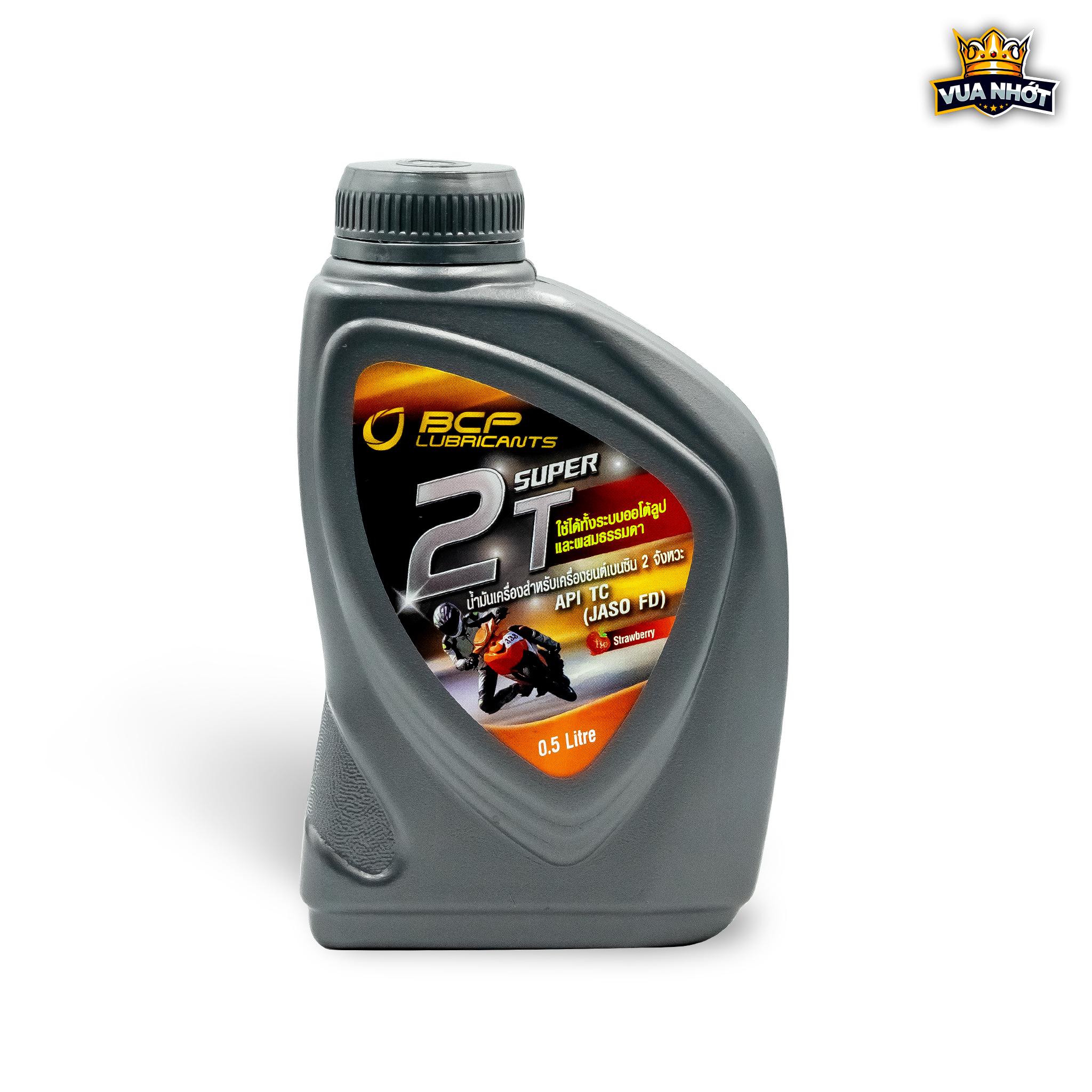 Nhớt 2 thì xipo/Nhớt 2t/Nhớt 2 thì pha xăng BCP SUPER 2T Thái Lan 500mL (màu xanh lá, thơm mùi dâu nhẹ)