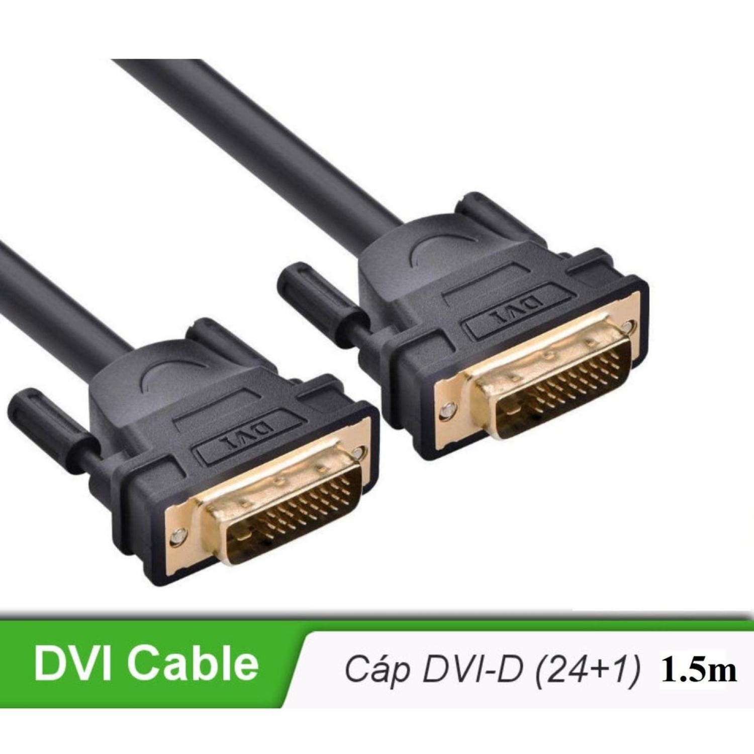 Dây cáp 2 đầu dvi 1.5m đen loại tốt chống nhiễu