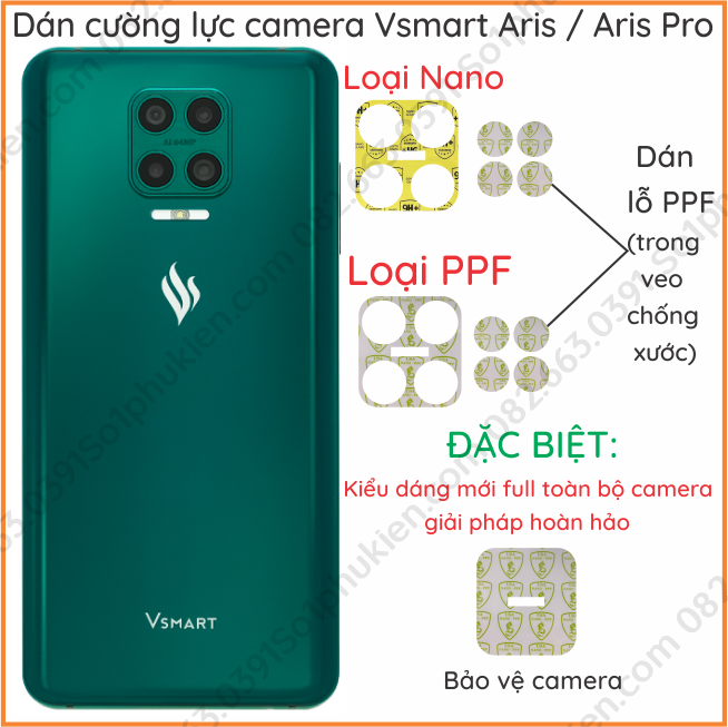 Dán cường lực camera Vsmart Aris siêu bền siêu bảo vệ
