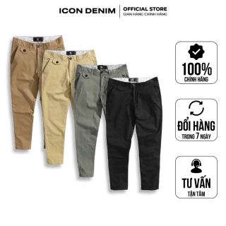Quần Kaki Nam ICON DENIM form ôm Slim-fit Basic W ID Logo QKEC0001 thumbnail
