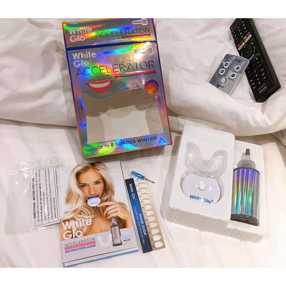 Bộ làm trắng răng White Glo của Úc đủ bill Woolworth