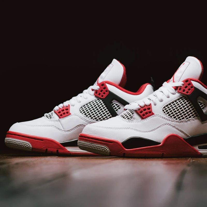 Giày Sneaker J0rdan 4 Fire Red ( JD4 đỏ trắng)
