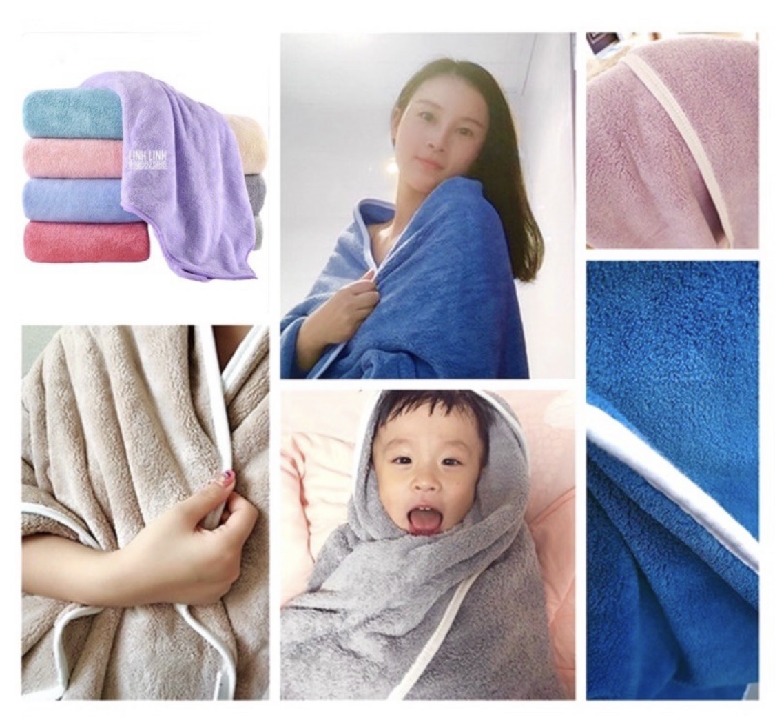Khăn tắm Lông Cừu gấu trơn, KT 60x120cm