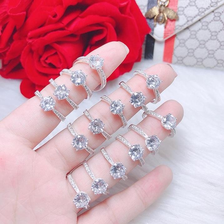 Nhẫn bạc đính đá MS40