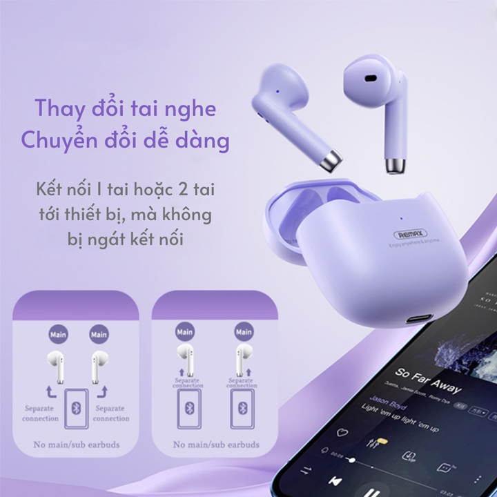 Tai nghe Bluetooth True Wireless Remax TWS-19 Marshmallow Series