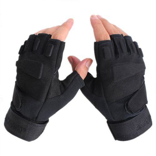 Găng tay xe máy cụt ngón gù vải BlackHawk