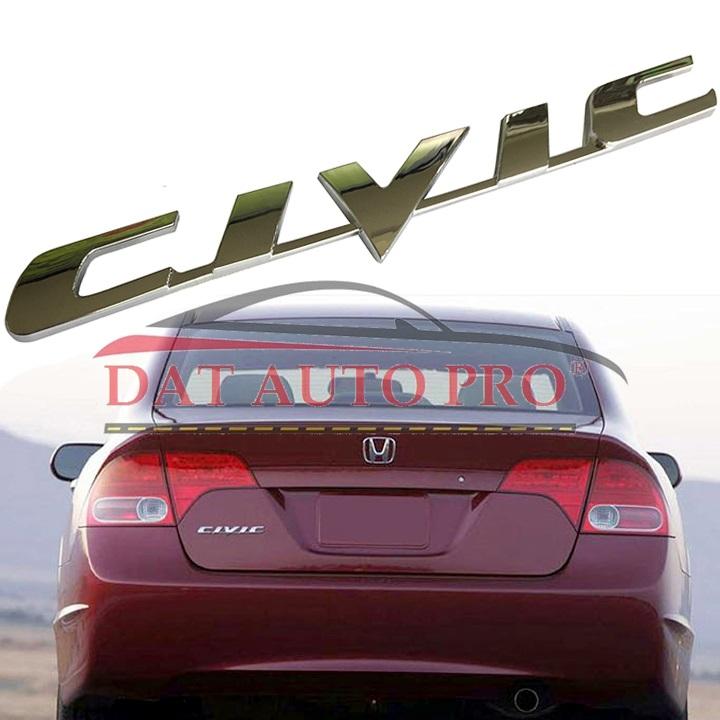 Tem 3D KIM LOẠI CIVIC Màu đen Cho oto...
