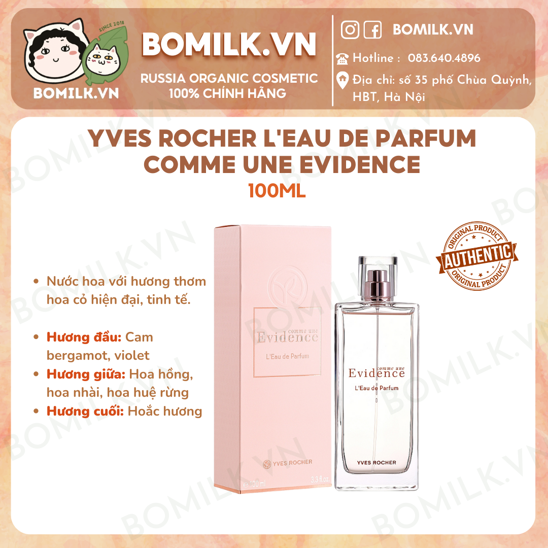 Nước hoa Yves Rocher comme une Evidence 100ml