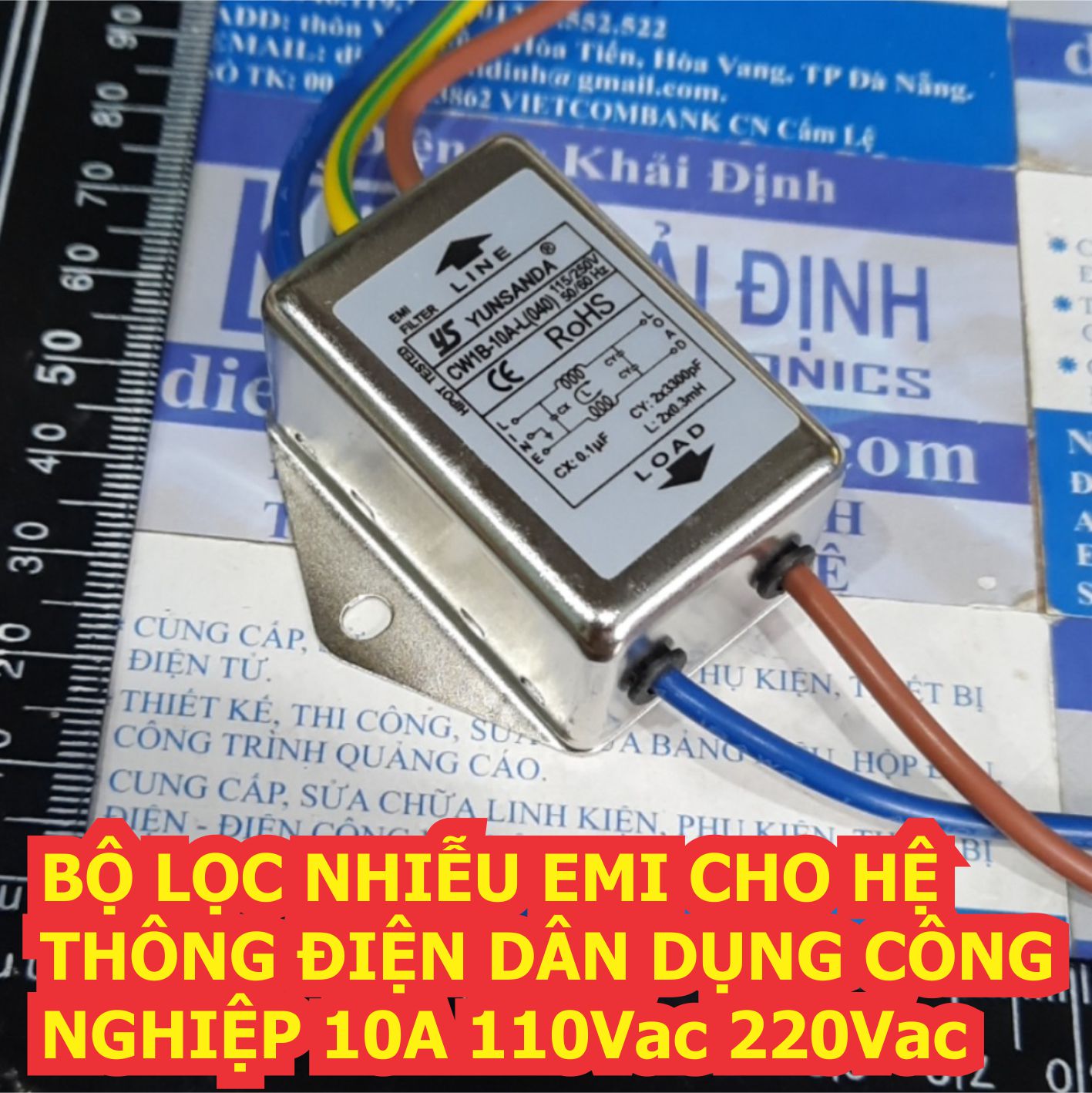 Bộ lọc nhiễu emi cho hệ thông điện dân dụng, công nghiệp 10a 110vac 220vac kde7403