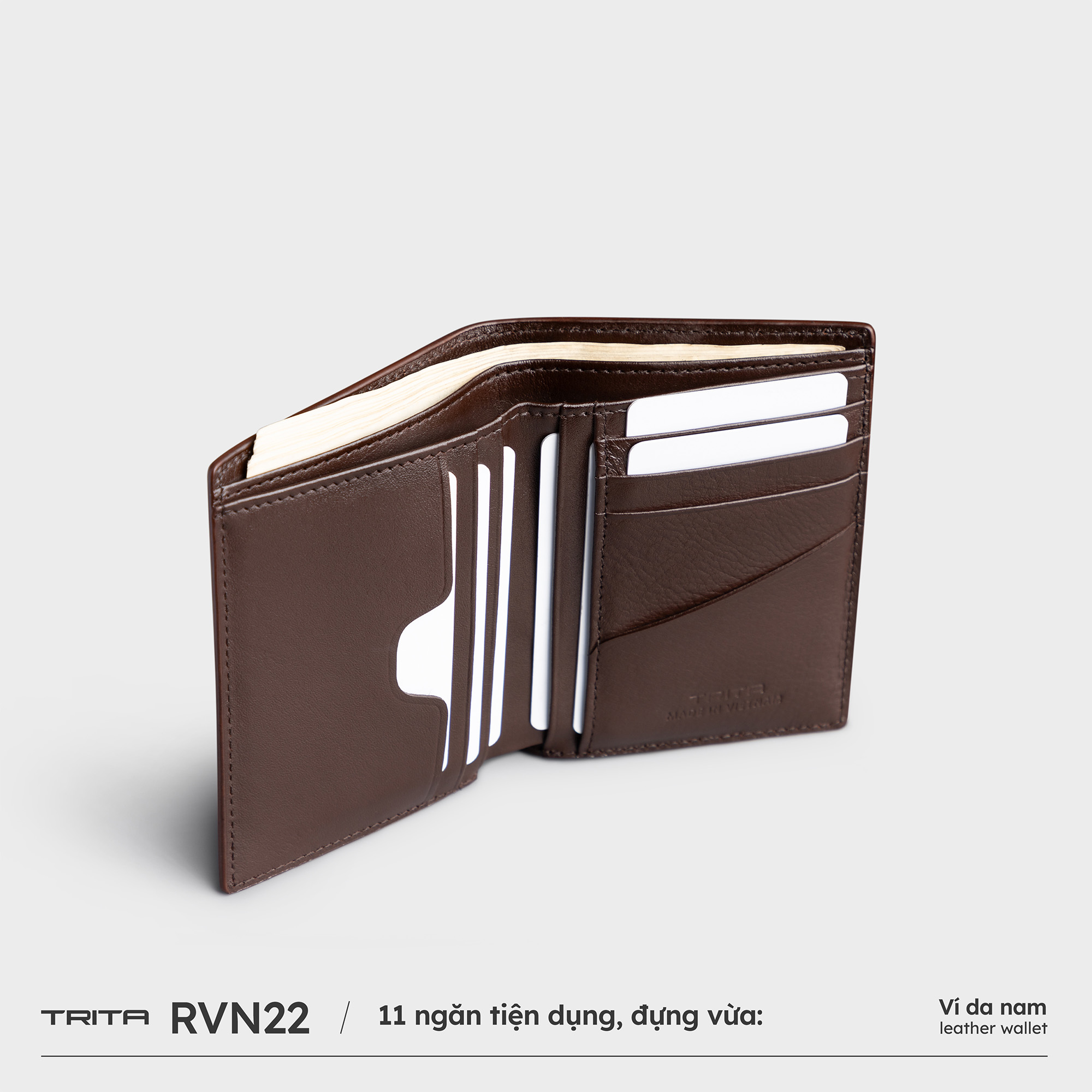 Ví nam da bò dáng đứng basic TRITA RVN22