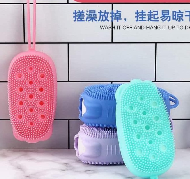 Bông Tắm - Miếng Cọ lưng ,Bông tắm silicon -Bông tắm silicon tạo bọt, Miếng chà lưng silicon giúp tấy da chết toàn thân(giao ngẫu nhiên)