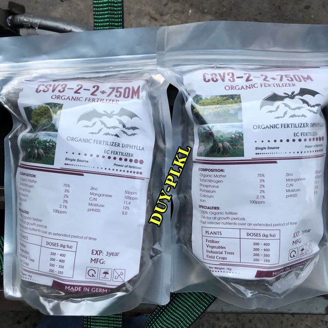 Phân Dơi Hữu Cơ Csv 3-2-2+750M Nhập Khẩu Đức.