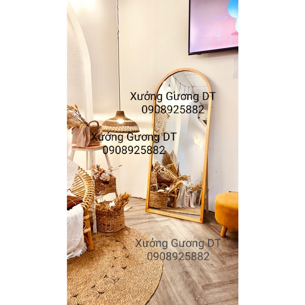 Gương soi toàn thân gỗ thông ( gương derco phong)