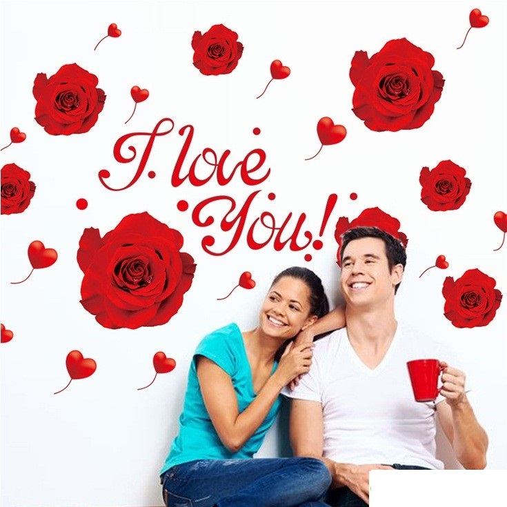 [HCM]DECAL DÁN TƯỜNG HOA HỒNG NHUNG ILU